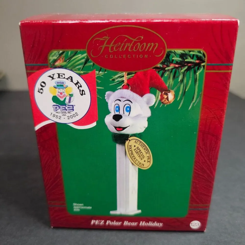 Pez Polar Bear Holiday Ornament Carlton Cards Open Box 2002